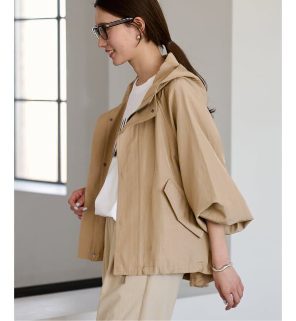 FRAMeWORK「≪追加≫リネンPLタッサーフードショートブルゾン 3」|ブルゾン・スタジャン|