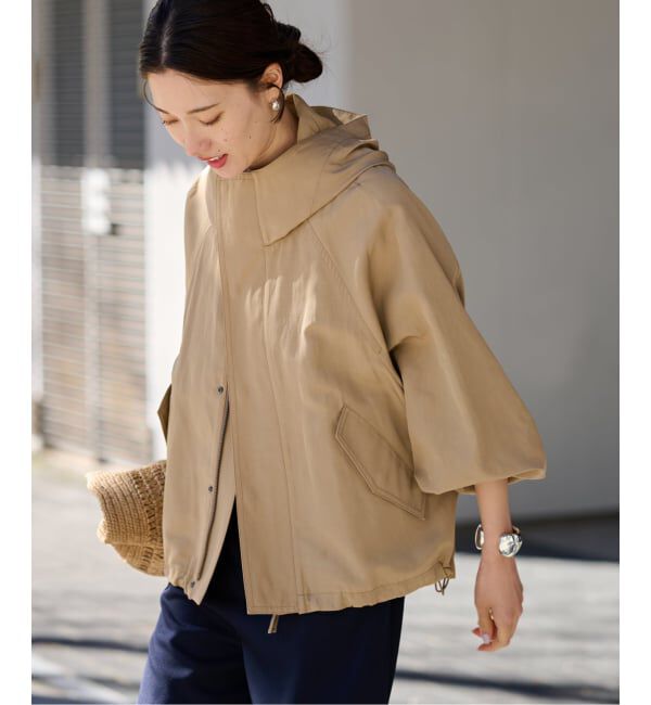 FRAMeWORK「≪追加≫リネンPLタッサーフードショートブルゾン 3」|ブルゾン・スタジャン|