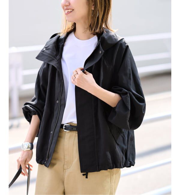 FRAMeWORK「≪追加≫リネンPLタッサーフードショートブルゾン 3」|ブルゾン・スタジャン|