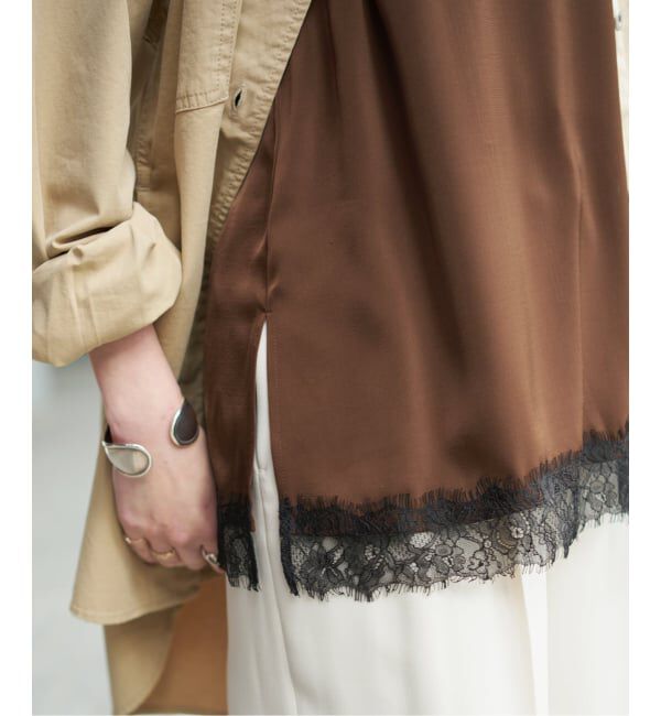 Spick and Span「サテンレースキャミソール」|キャミソール|