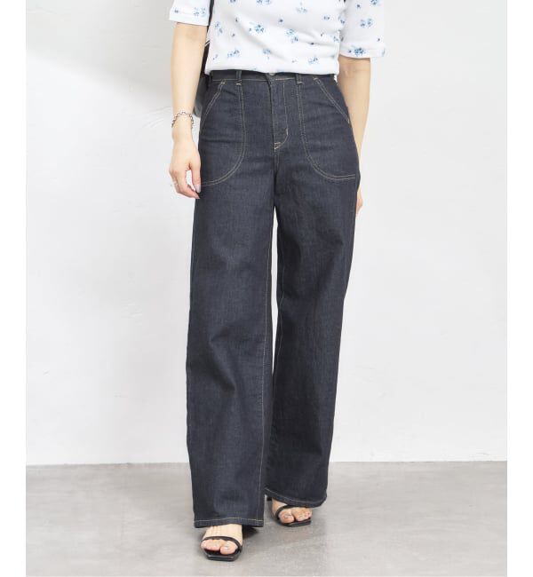 U by SPICK&SPAN「SOMETHING / サムシング LISA LACE UP WIDE」|デニム|