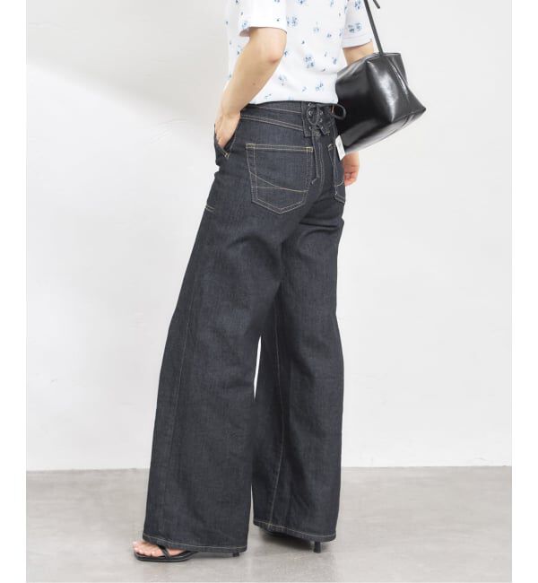U by SPICK&SPAN「SOMETHING / サムシング LISA LACE UP WIDE」|デニム|