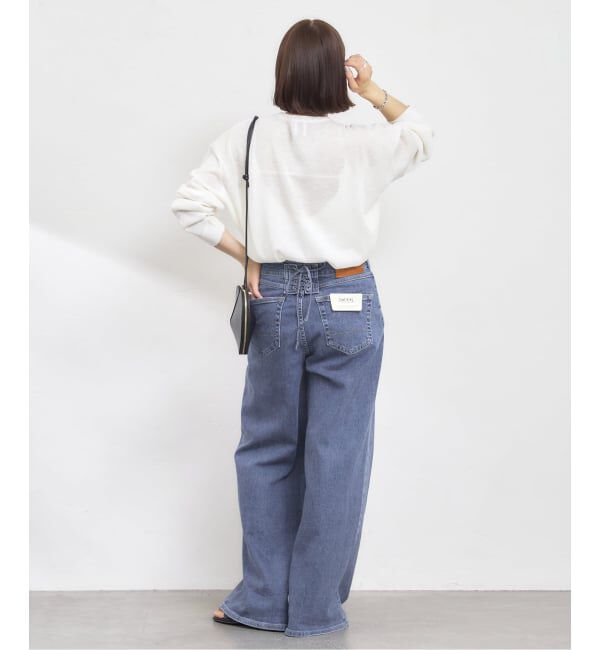 U by SPICK&SPAN「SOMETHING / サムシング LISA LACE UP WIDE」|デニム|