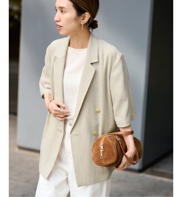 FRAMeWORK「ウォッシャブルハーフスリーブジャケット」|テーラードジャケット|