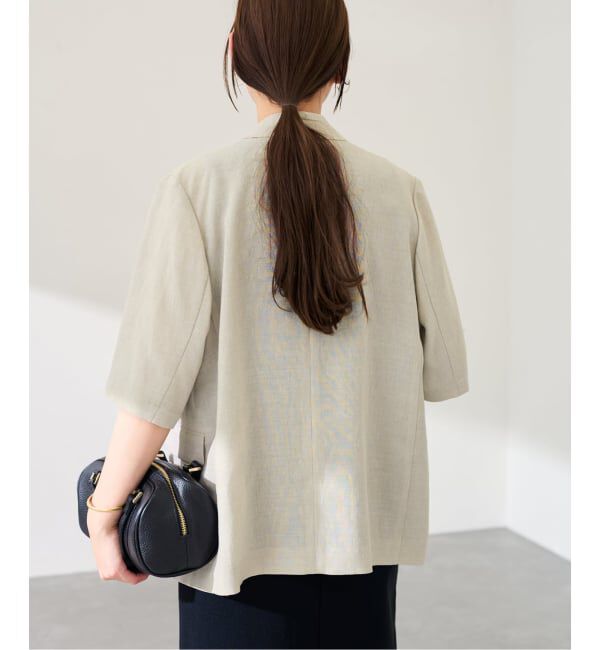 FRAMeWORK「ウォッシャブルハーフスリーブジャケット」|テーラードジャケット|