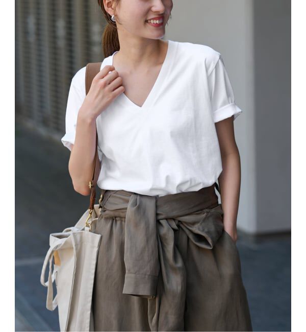 FRAMeWORK「≪追加予約≫LOEFF/ロエフ 別注 Vネック TEE」|Tシャツ・カットソー|ホワイト