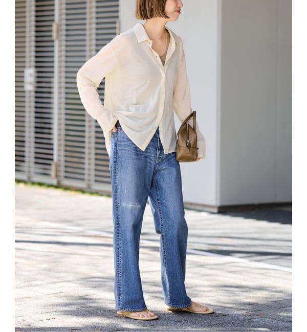 FRAMeWORK「≪予約≫コットンナイロンシアーテンジクシャツ」|シャツ・ブラウス|