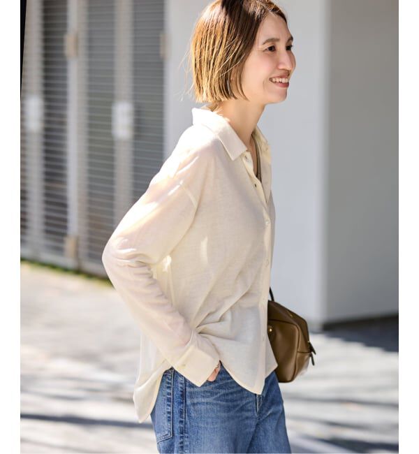 FRAMeWORK「≪予約≫コットンナイロンシアーテンジクシャツ」|シャツ・ブラウス|