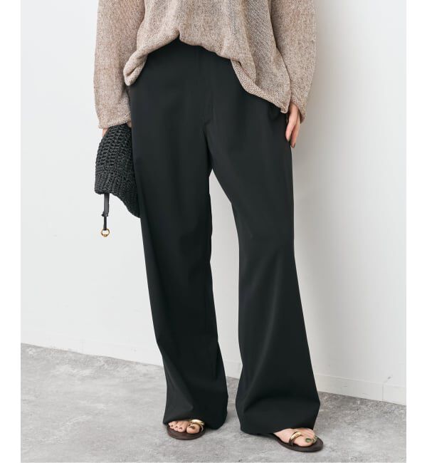 Spick and Span「《新色有り / 追加予約》ドライストレッチイージーパンツ」|スラックス|ブラック