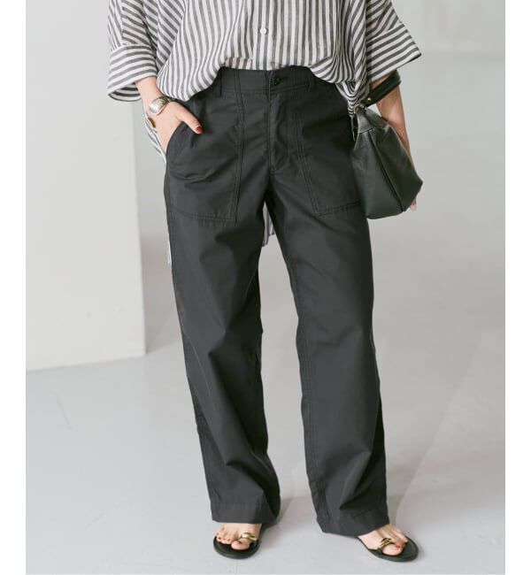 Spick and Span「《予約》リップルーズベイカーパンツ」|カーゴ|ブラック