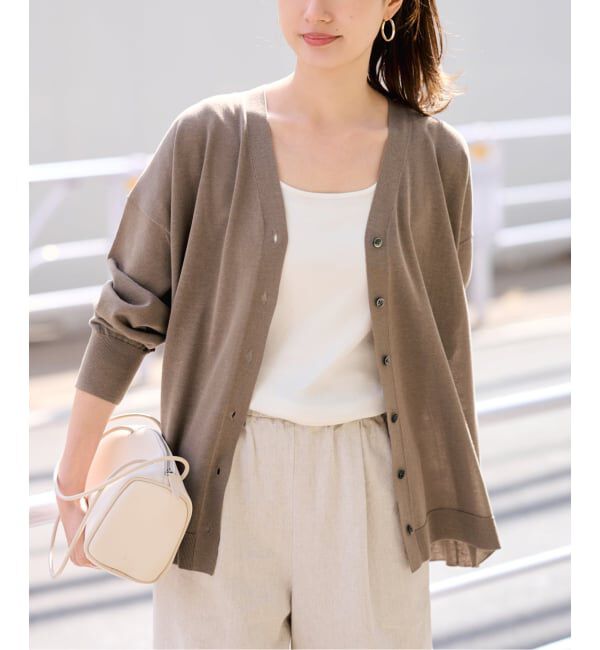 FRAMeWORK「≪一部カラーWEB限定 / 追加予約≫CO/AceワイドVネックカーディガン」|カーディガン|