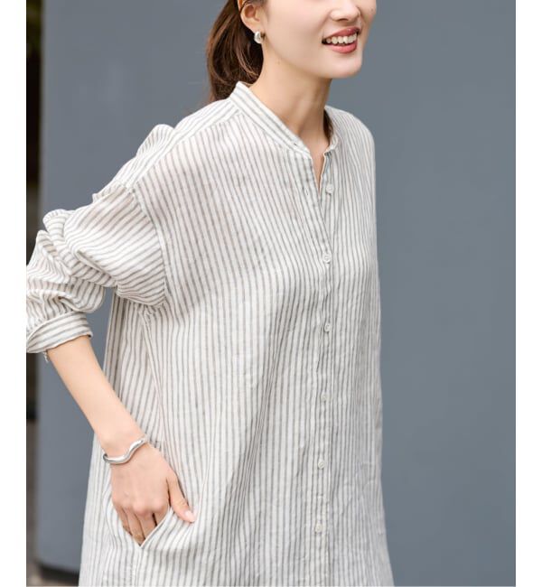 FRAMeWORK「≪一部カラーWEB限定 / 追加予約≫フレンチリネンシャツワンピース」|ワンピース|