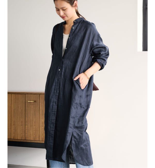 FRAMeWORK「≪一部カラーWEB限定 / 追加予約≫フレンチリネンシャツワンピース」|ワンピース|