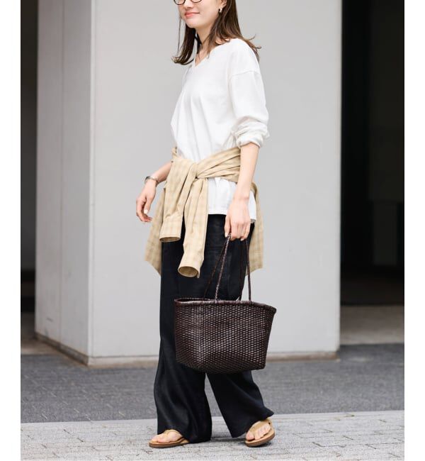 FRAMeWORK「《追加》ラフィー天竺Vネックプルオーバー」|Tシャツ・カットソー|