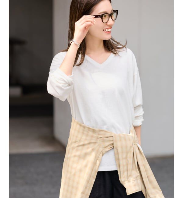 FRAMeWORK「《追加》ラフィー天竺Vネックプルオーバー」|Tシャツ・カットソー|