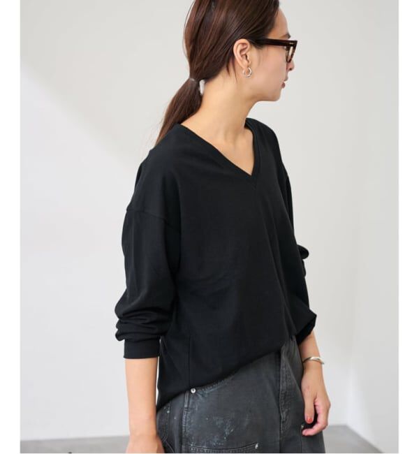 FRAMeWORK「《追加》ラフィー天竺Vネックプルオーバー」|Tシャツ・カットソー|