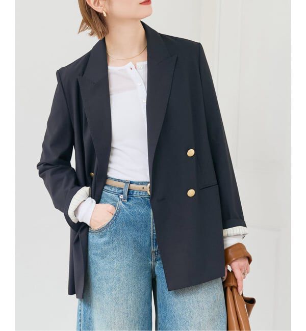 Spick and Span「《追加》プレーンウィーブダブルブレストジャケット」|テーラードジャケット|