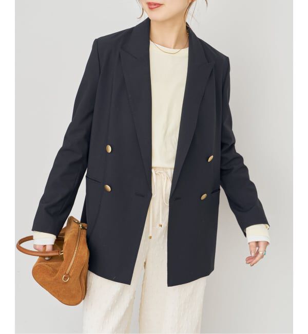 Spick and Span「《追加》プレーンウィーブダブルブレストジャケット」|テーラードジャケット|