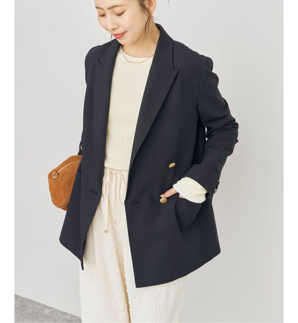 Spick and Span「《追加》プレーンウィーブダブルブレストジャケット」|テーラードジャケット|