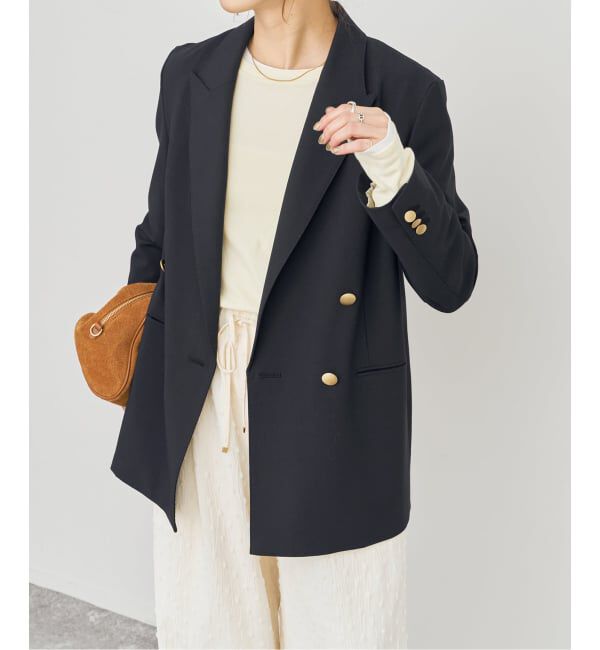 Spick and Span「《追加》プレーンウィーブダブルブレストジャケット」|テーラードジャケット|