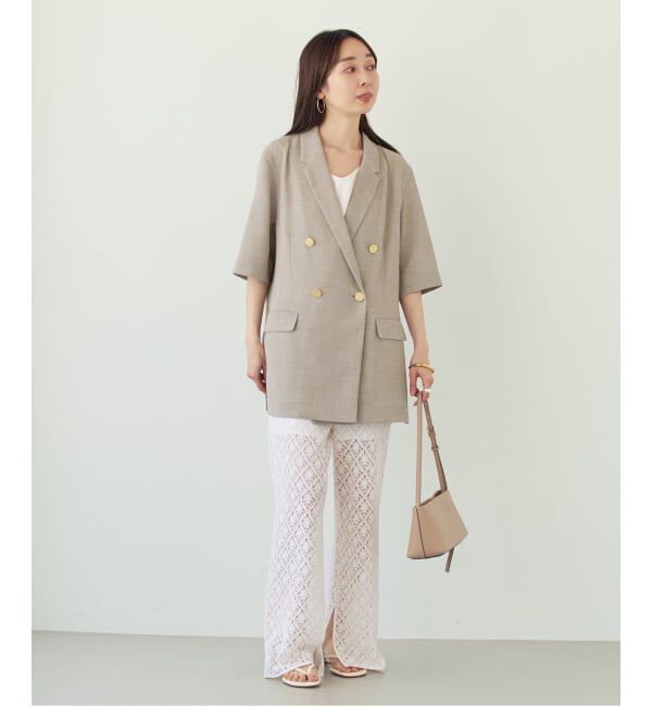 NOBLE「《予約・セットアップ対応》ドンゴロスハーフスリーブジャケット」|テーラードジャケット|