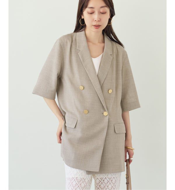 NOBLE「《予約・セットアップ対応》ドンゴロスハーフスリーブジャケット」|テーラードジャケット|