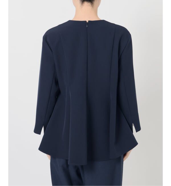  「【洗える】カーブネックフレアブラウス」|シャツ・ブラウス|