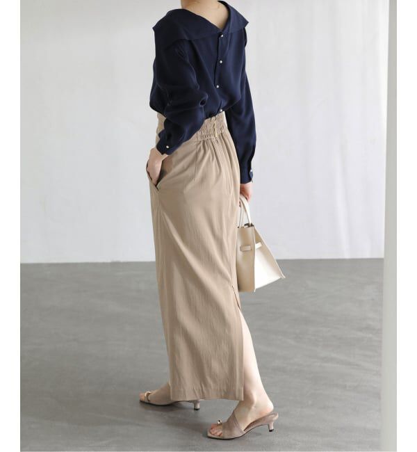  「【洗える】ウエストタックタイトスカート」|スカート|