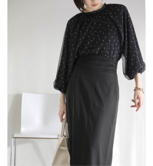  「【洗える】ウエストタックタイトスカート」|スカート|