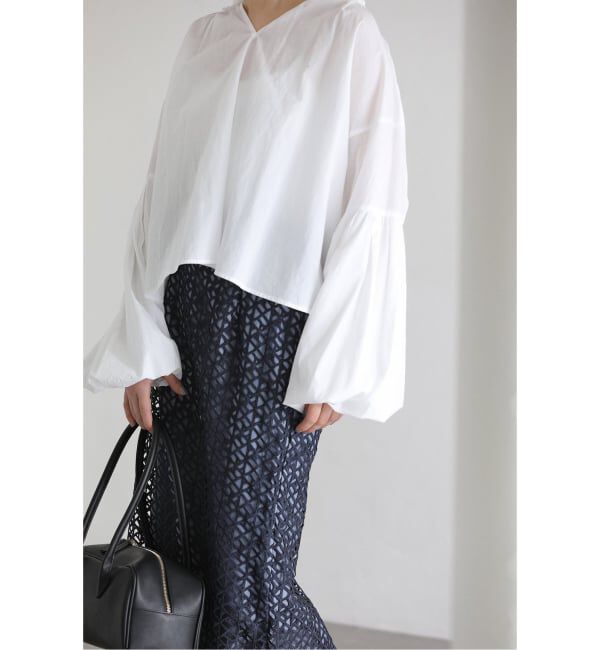  「【洗える】袖バルーンブラウス」|シャツ・ブラウス|