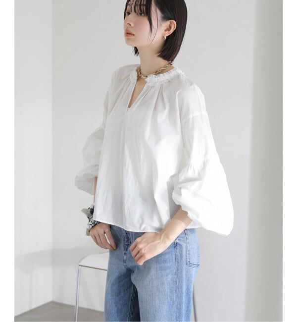  「【洗える】袖バルーンブラウス」|シャツ・ブラウス|