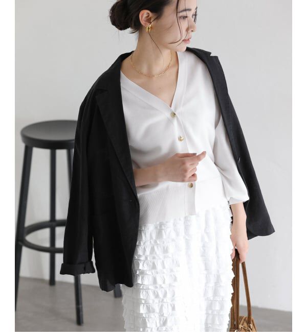  「【洗える】接結シアーVカーディガン」|カーディガン|