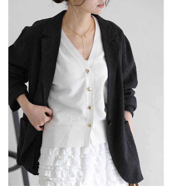  「【洗える】接結シアーVカーディガン」|カーディガン|