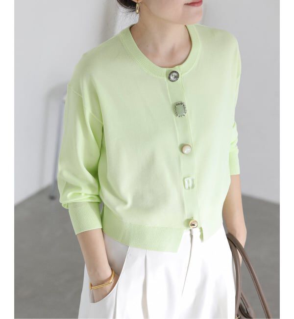  「【洗える】TORRAZZO DONNA/トラッゾドンナ ビジューカーディガン」|カーディガン|