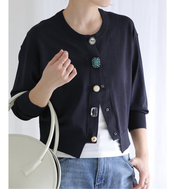  「【洗える】TORRAZZO DONNA/トラッゾドンナ ビジューカーディガン」|カーディガン|