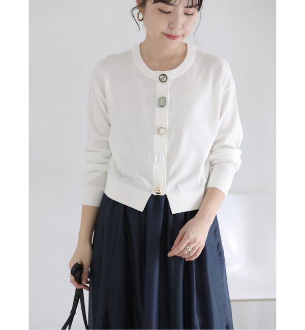  「【洗える】TORRAZZO DONNA/トラッゾドンナ ビジューカーディガン」|カーディガン|