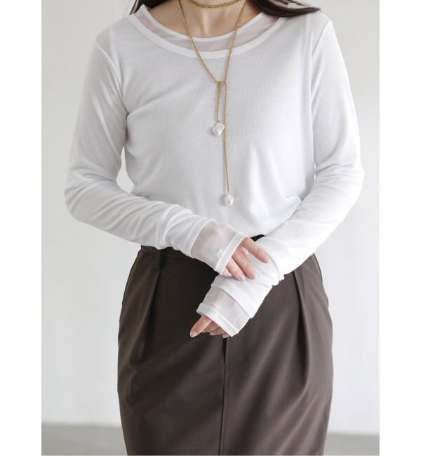  「【洗える】レイヤードカットソー」|Tシャツ・カットソー|