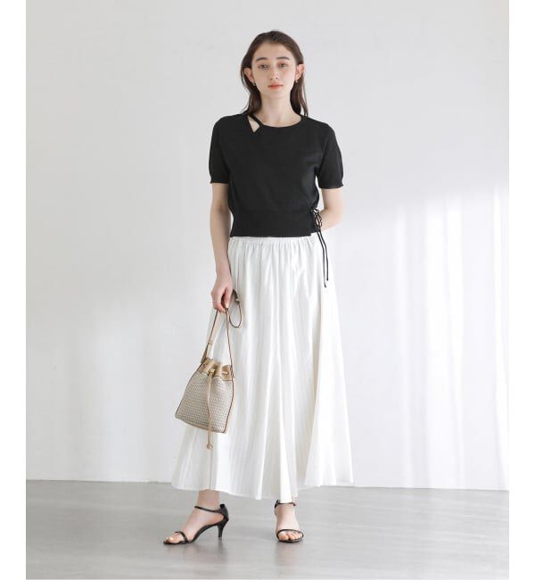  「《予約》【洗える】ラメストライプスカート」|スカート|