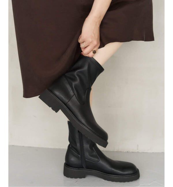  「《追加6》3.5cmトラックソールフィットショートブーツ」|ショートブーツ|ブラック A