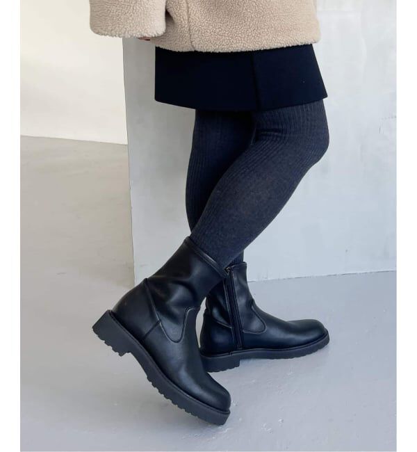  「《追加6》3.5cmトラックソールフィットショートブーツ」|ショートブーツ|