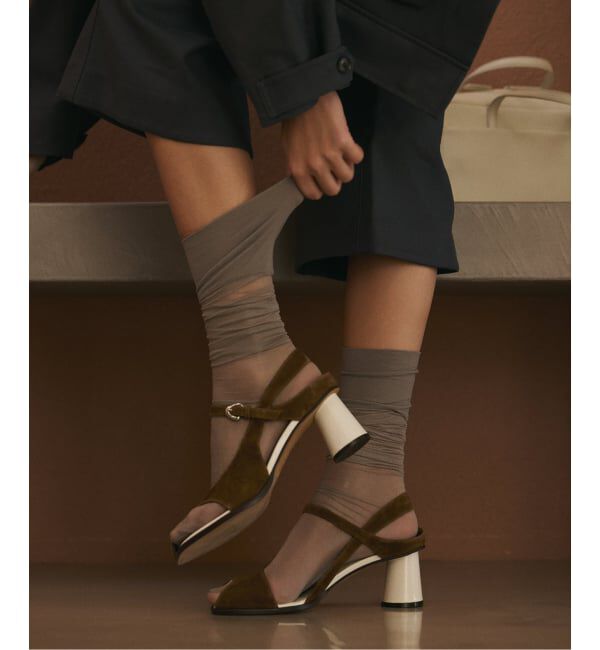 GRISE「GRISE6cmレザーアシメオープントゥサンダル」|サンダル|