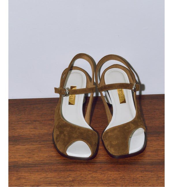 GRISE「GRISE6cmレザーアシメオープントゥサンダル」|サンダル|