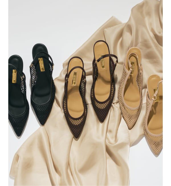 GRISE「《追加》GRISE5cmポインテッドメッシュスリングバック」|パンプス|