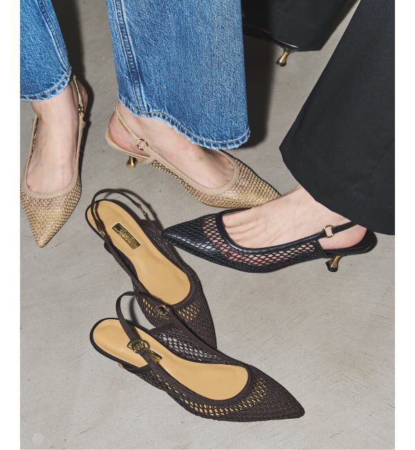 GRISE「《追加》GRISE5cmポインテッドメッシュスリングバック」|パンプス|