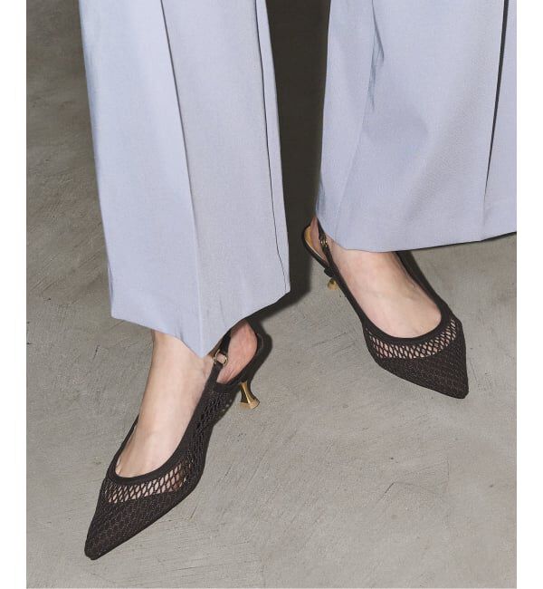 GRISE「《追加》GRISE5cmポインテッドメッシュスリングバック」|パンプス|ブラウン