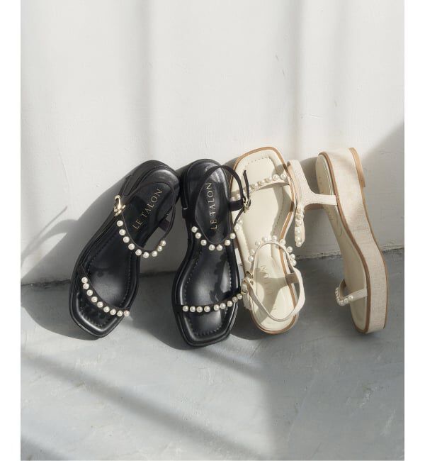  「《追加予約》4cmパールプラットサンダル」|サンダル|