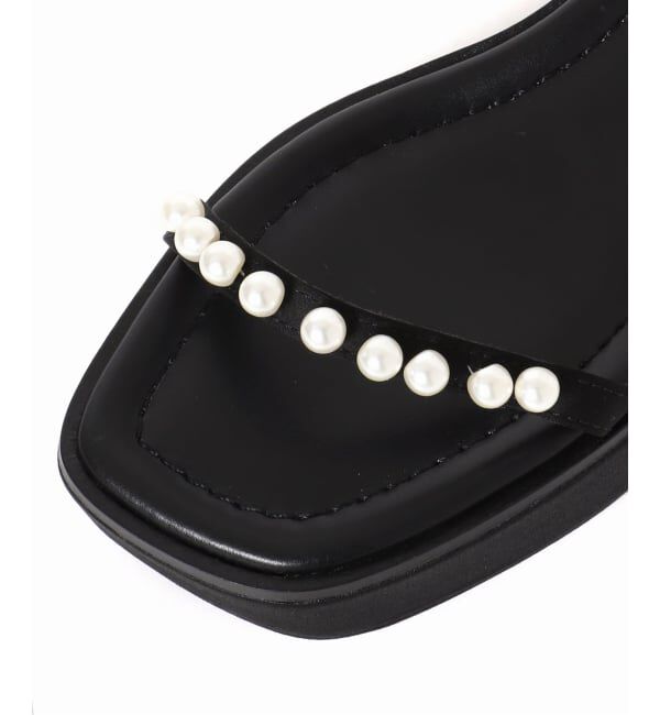  「《追加予約》4cmパールプラットサンダル」|サンダル|