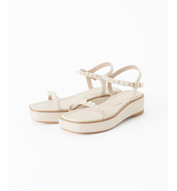  「《追加予約》4cmパールプラットサンダル」|サンダル|