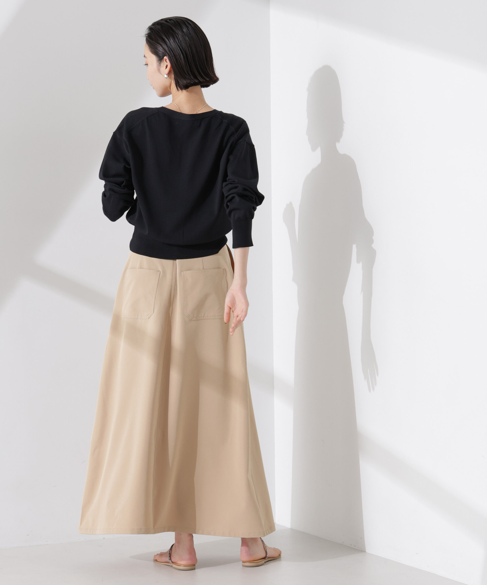 nano･universe「洗濯機洗い可UVカット接触冷感justVネックカーディガン」|ニット・セーター|