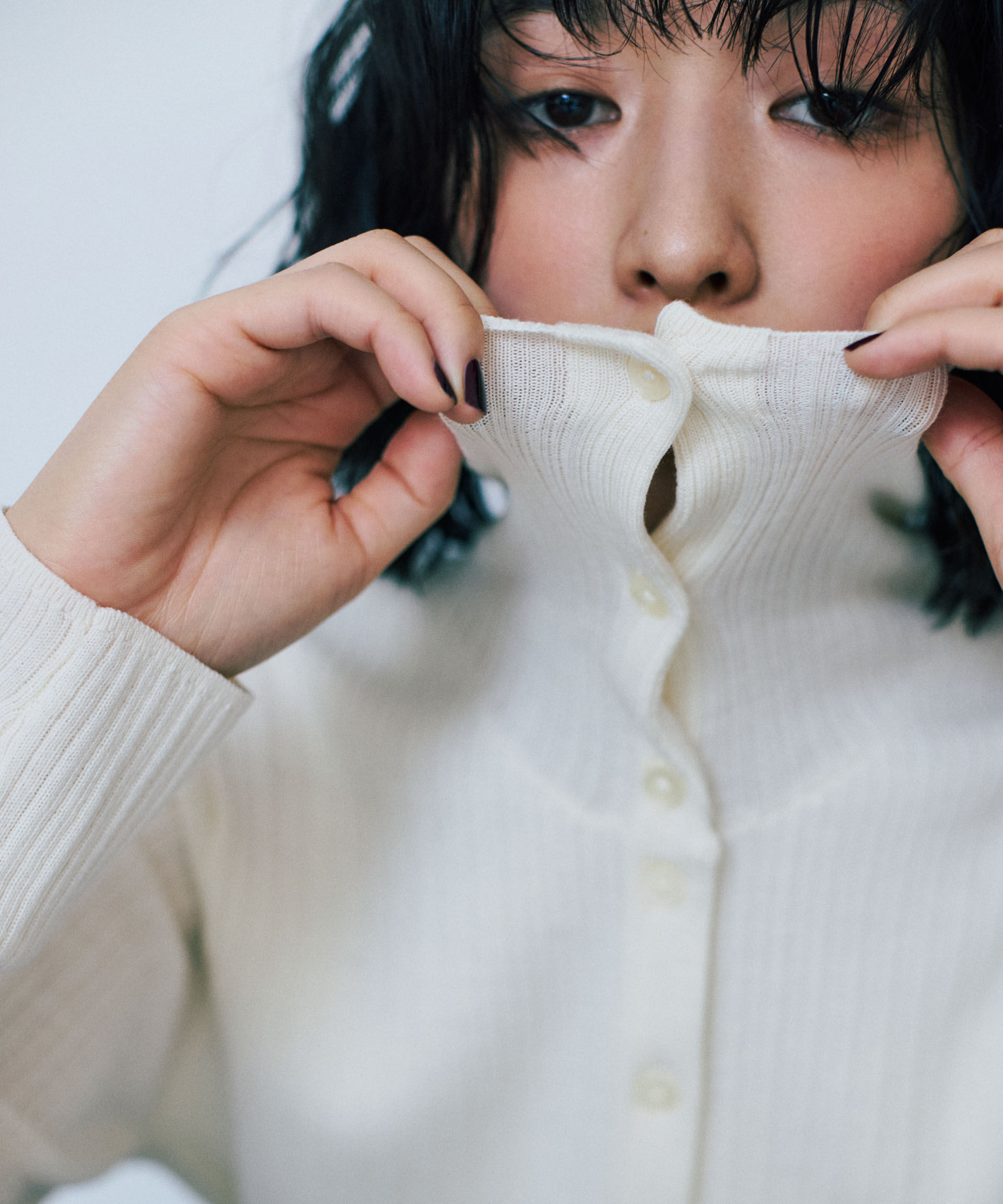 nano･universe「毛玉レスニット3wayリブタートルトップス」|ニット・セーター|